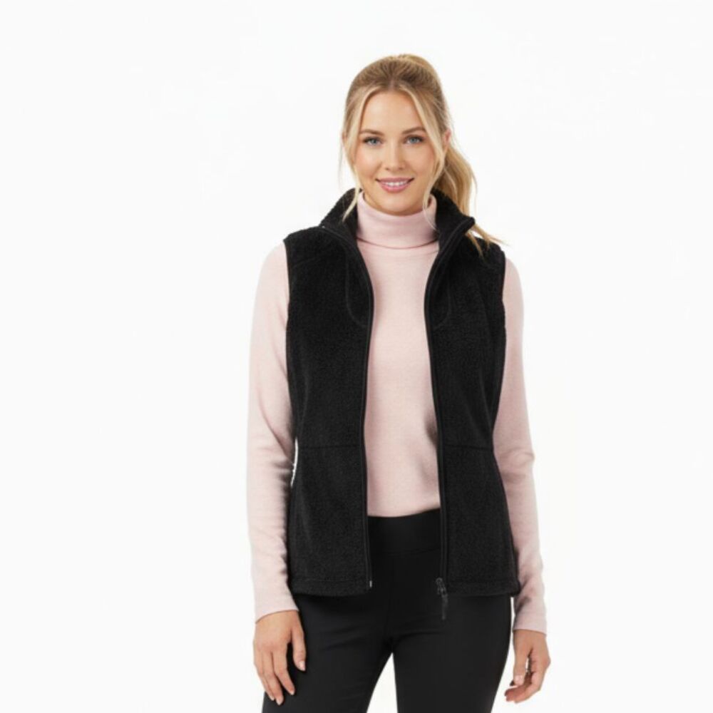 The North Face Women's Black Fuzzy Cozy Fleece Zip Up Sleeveless Vest M